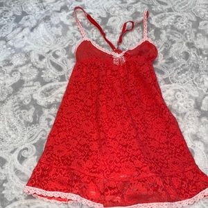 victoria’s secret y2k cream red babydoll